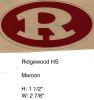 Ridgewood HS (NJ) Maroon oval clear R
